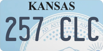 KS license plate 257CLC