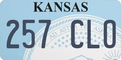 KS license plate 257CLO