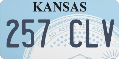 KS license plate 257CLV