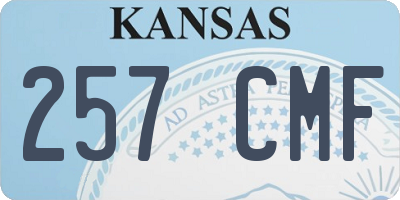 KS license plate 257CMF