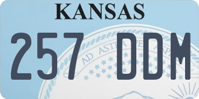 KS license plate 257DDM