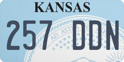 KS license plate 257DDN