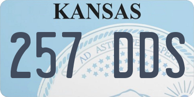 KS license plate 257DDS