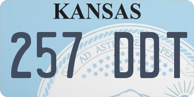 KS license plate 257DDT