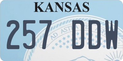 KS license plate 257DDW