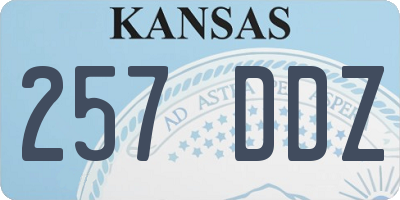 KS license plate 257DDZ