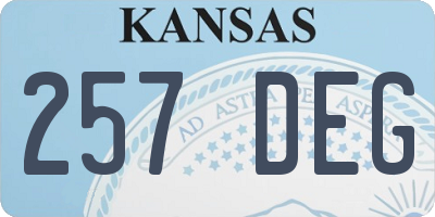 KS license plate 257DEG