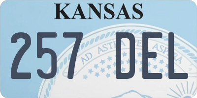 KS license plate 257DEL