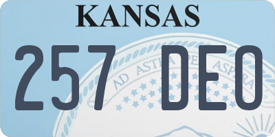 KS license plate 257DEO