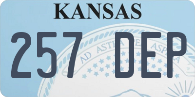 KS license plate 257DEP