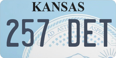 KS license plate 257DET