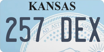 KS license plate 257DEX