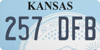 KS license plate 257DFB