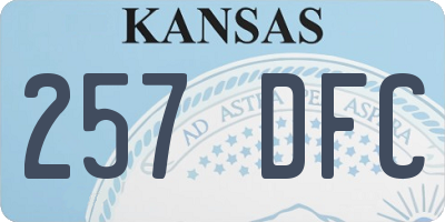 KS license plate 257DFC