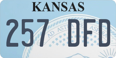 KS license plate 257DFD