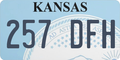 KS license plate 257DFH