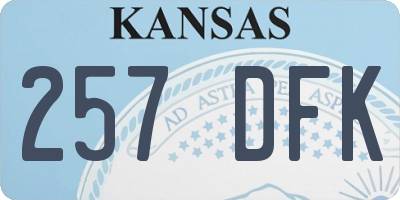 KS license plate 257DFK