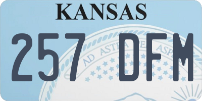 KS license plate 257DFM