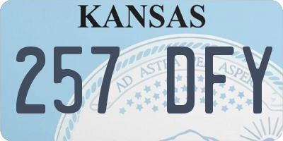 KS license plate 257DFY