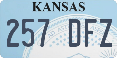 KS license plate 257DFZ