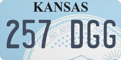 KS license plate 257DGG