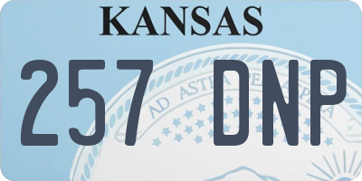 KS license plate 257DNP