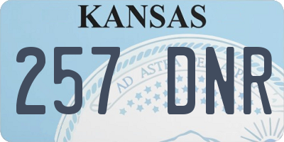 KS license plate 257DNR