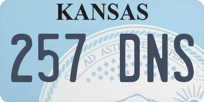 KS license plate 257DNS