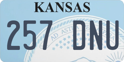 KS license plate 257DNU