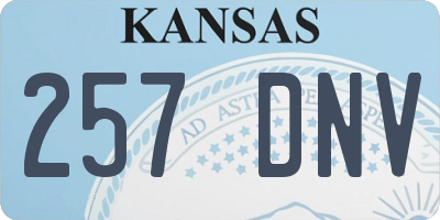 KS license plate 257DNV