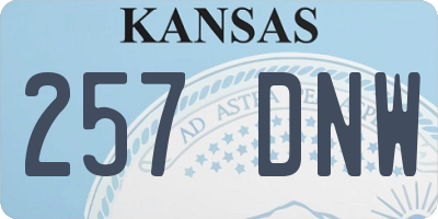 KS license plate 257DNW