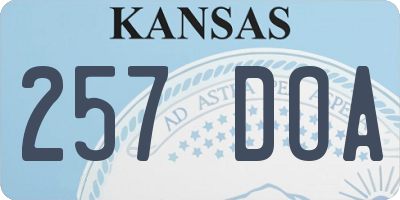 KS license plate 257DOA
