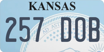 KS license plate 257DOB