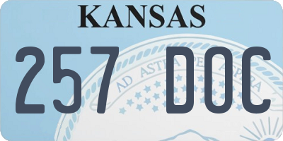 KS license plate 257DOC