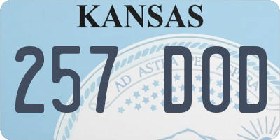 KS license plate 257DOD