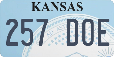 KS license plate 257DOE