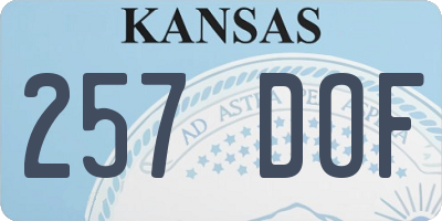 KS license plate 257DOF