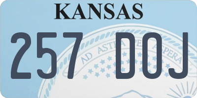 KS license plate 257DOJ