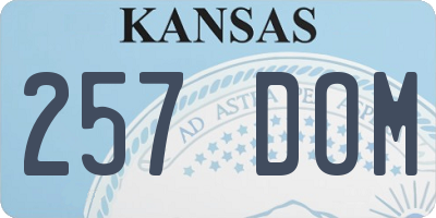 KS license plate 257DOM