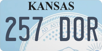 KS license plate 257DOR