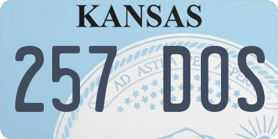 KS license plate 257DOS