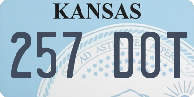 KS license plate 257DOT