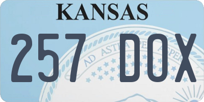 KS license plate 257DOX