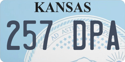KS license plate 257DPA