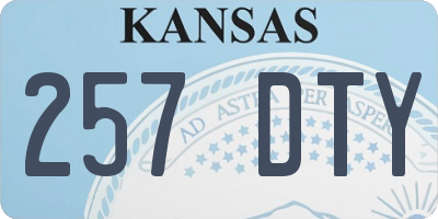 KS license plate 257DTY