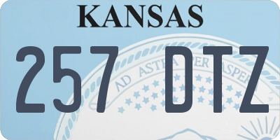 KS license plate 257DTZ