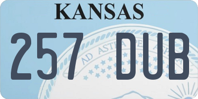 KS license plate 257DUB