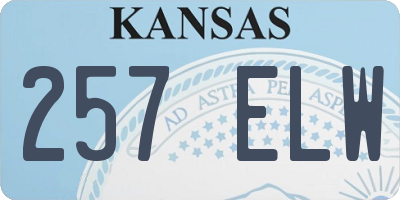 KS license plate 257ELW