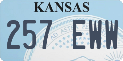 KS license plate 257EWW