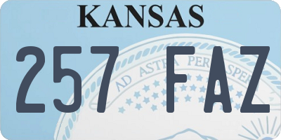 KS license plate 257FAZ